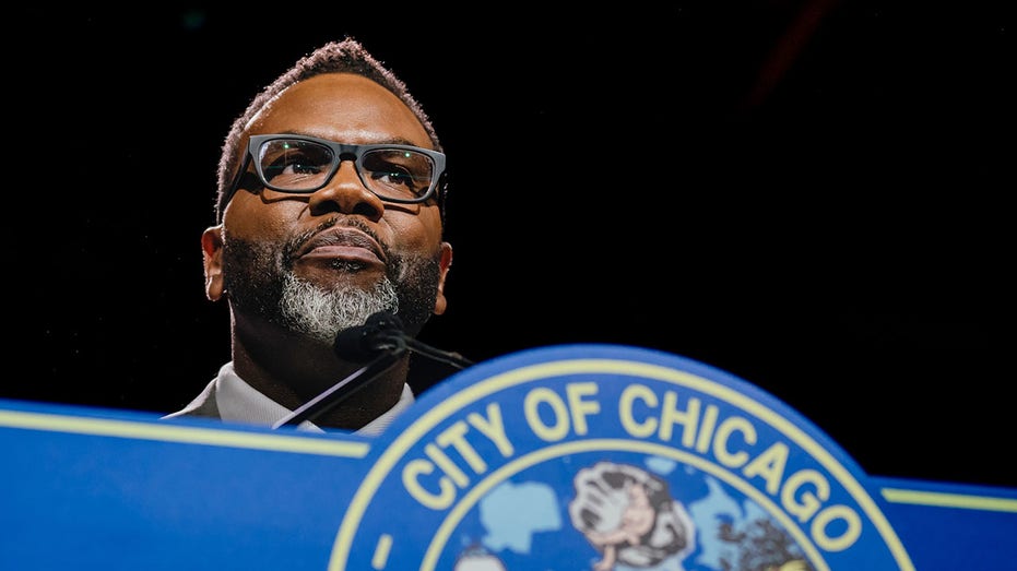 Brandon Johnson, mayor of Chicago, during an inauguration ceremony at the Credit Union 1 Arena in Chicago on May 15, 2023.