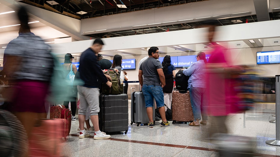 Travelers standing