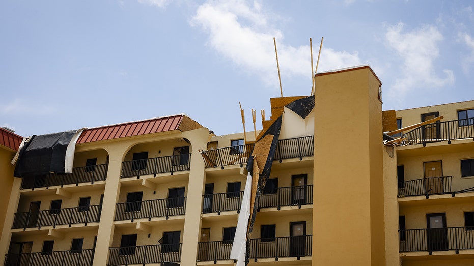 A destroyed hotel