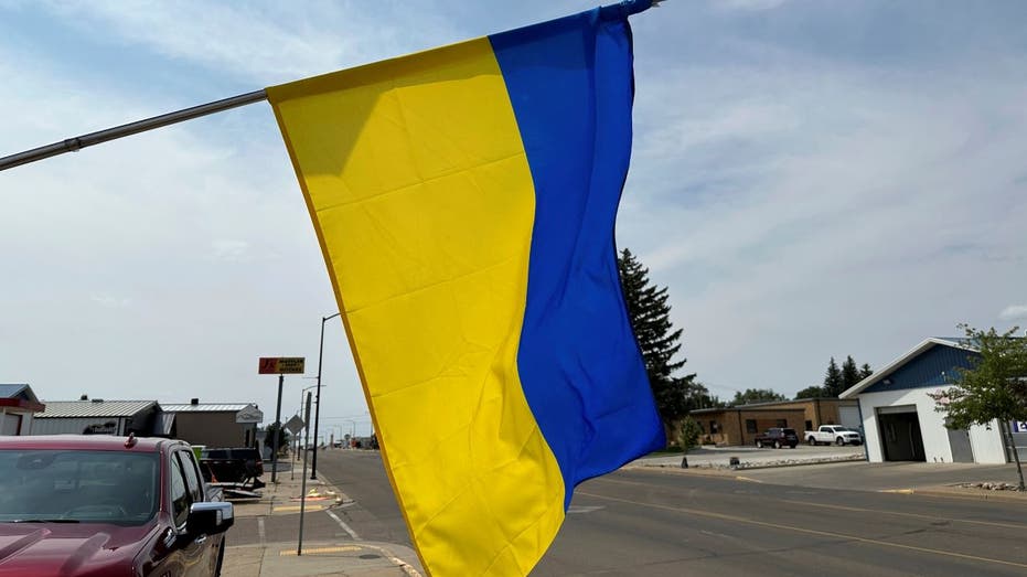 Ukrainian flag flying in North Dakota