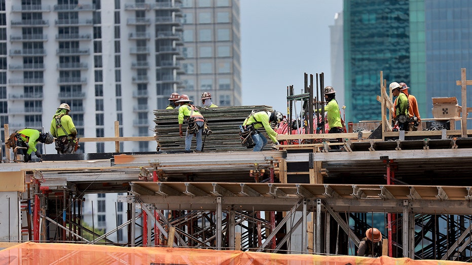 Construction workers on a job site in Miami